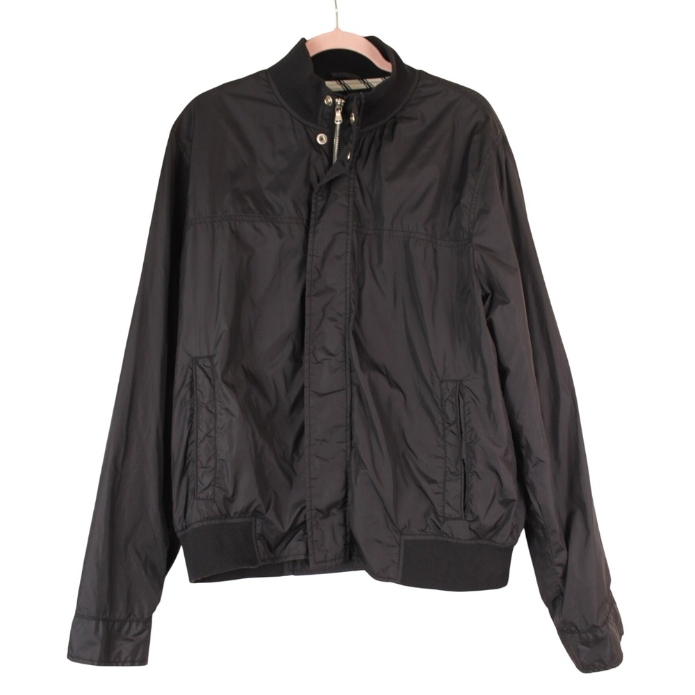 Tommy Hilfiger Modern Athleisure Urban Streetwear Black Bomber Jacket L